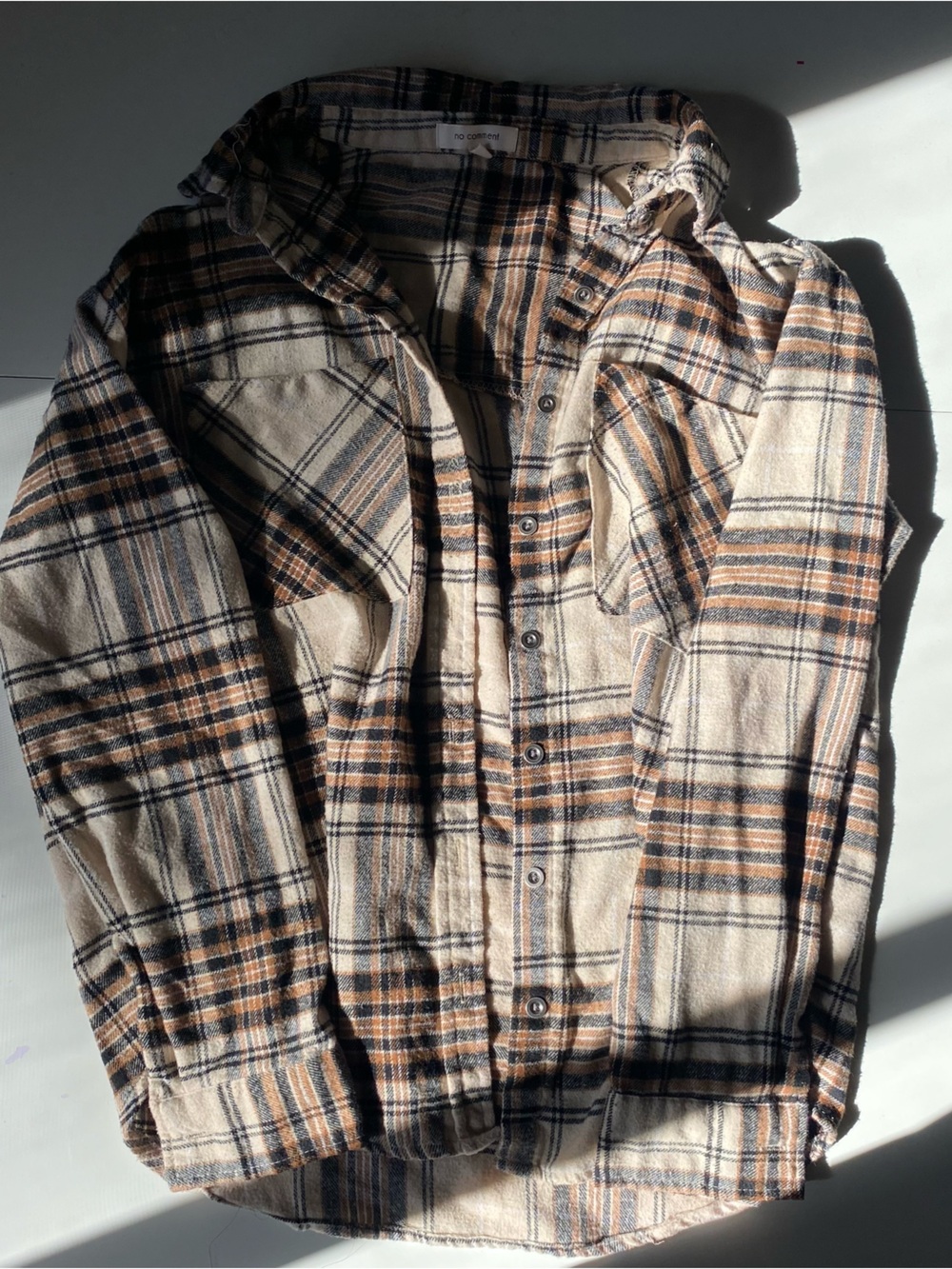 Classic Beige & Brown Plaid Button-Up Shirt